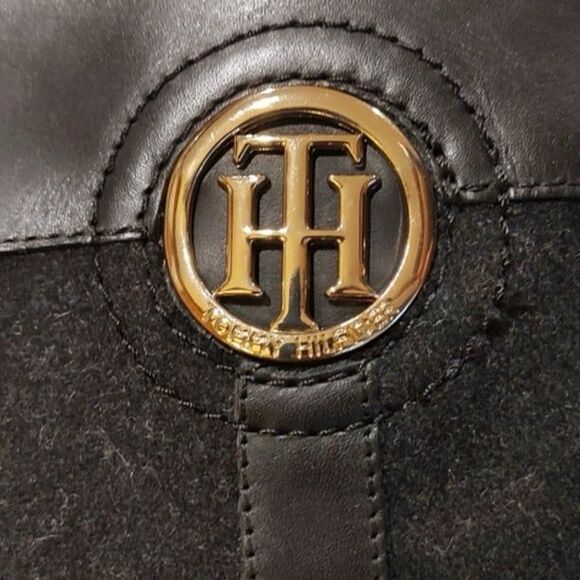 Tommy Hilfiger Twilexis Tall Leather Wool Zip Up Knee Boots - Picture 3 of 5